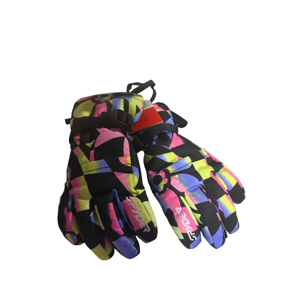 Spyder Girls Synthesis Glove Small Multi‎ Geometric Primaloft Insulated Ski Snow